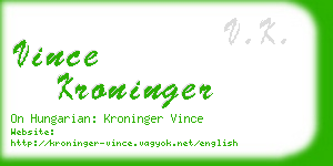 vince kroninger business card